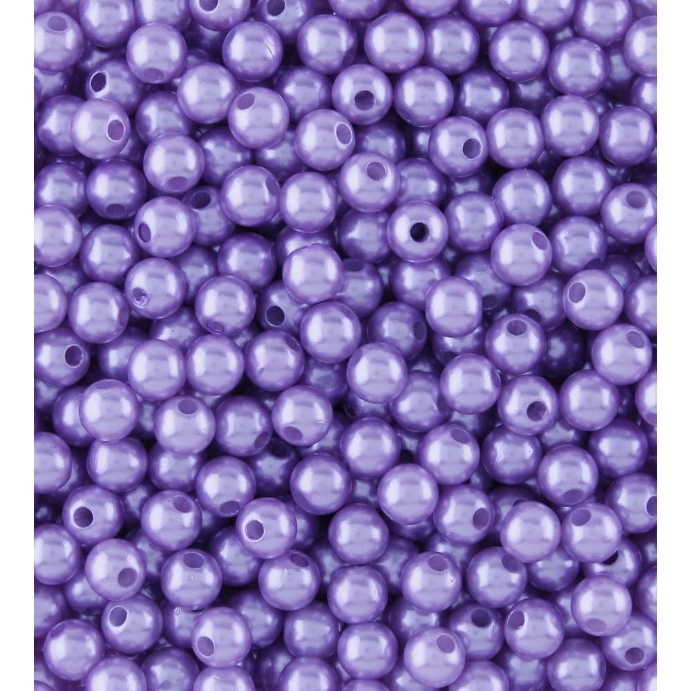 Pérola Lilás Inteira Com Furo 08Mm Em Abs Com 500Gr