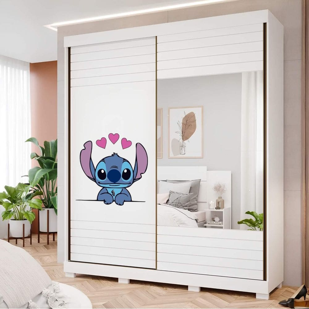 Adesivo Para Guarda Roupa Stitch Apaixonado