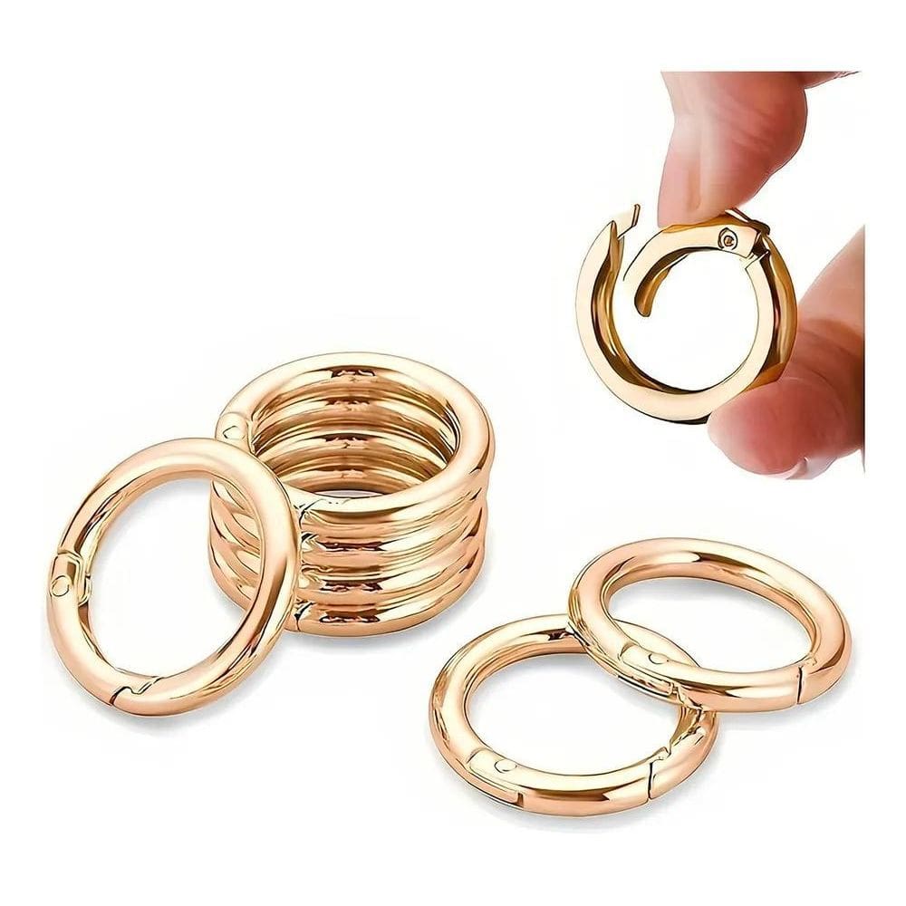 2X Kit 10 Unid. Argola Articulada Mosquetão 2,5Cm Ext. - Cor