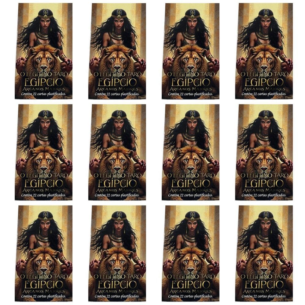 Kit 12 Tradicional Tarô Egípcio Arcanos Maiores 22 Cartas