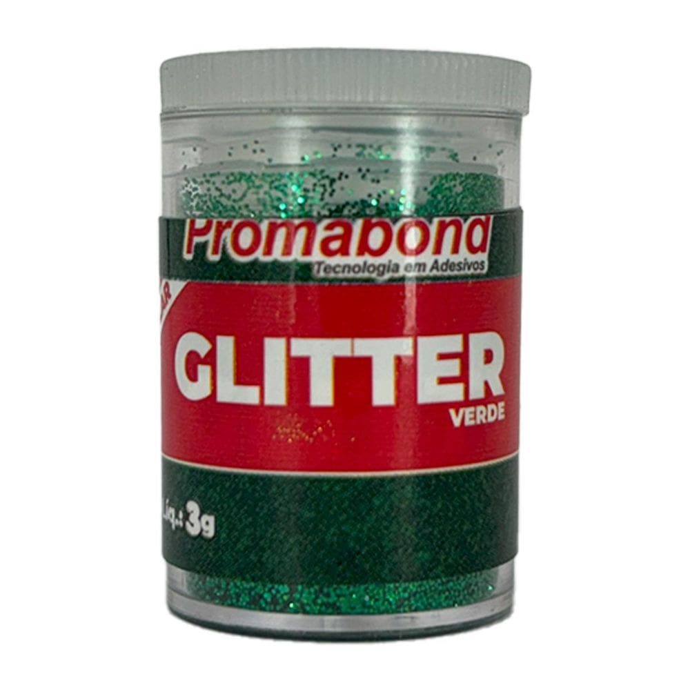 Glitter Escolar Brilhante Cores Vibrantes Verde