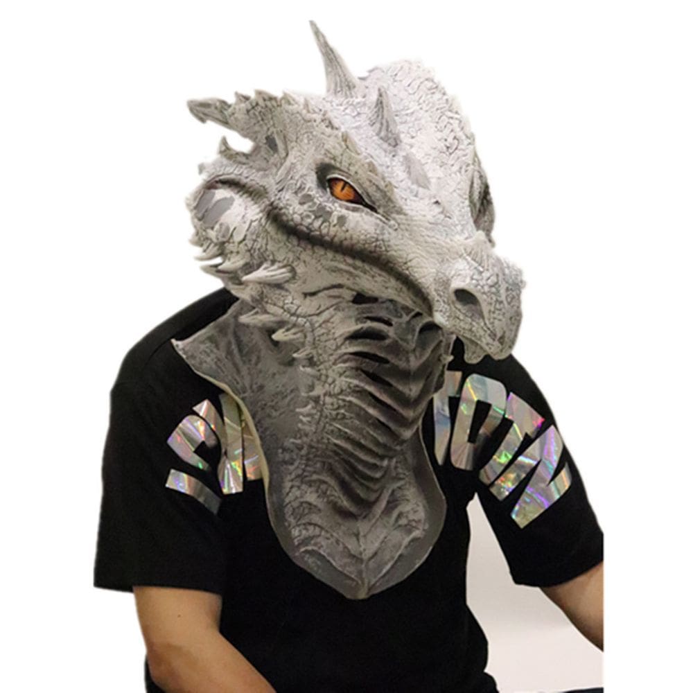 Conjunto de torneiras de Halloween com máscara Dragon Cosplay Latex Realistic