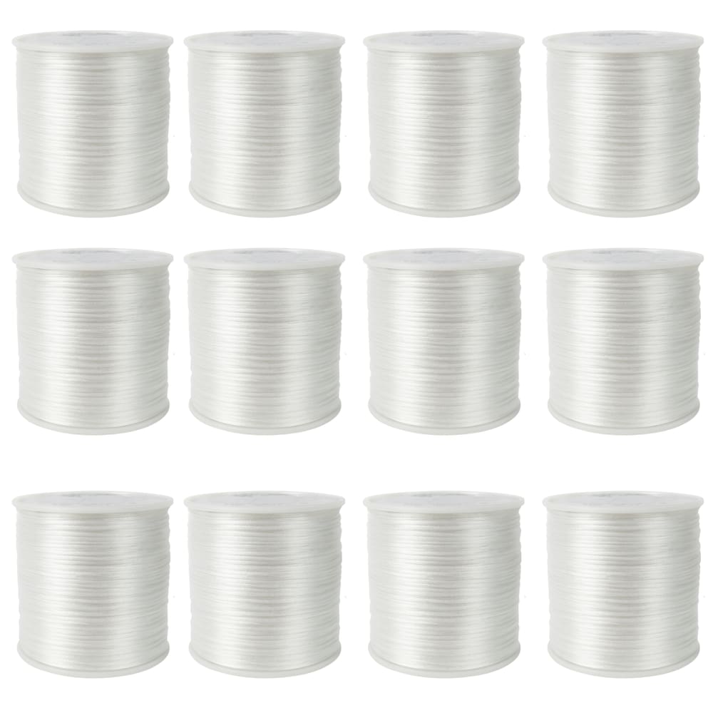 Kit Com 12 Cetim Rabo de Rato 1mm Rolo com 100 m Branco