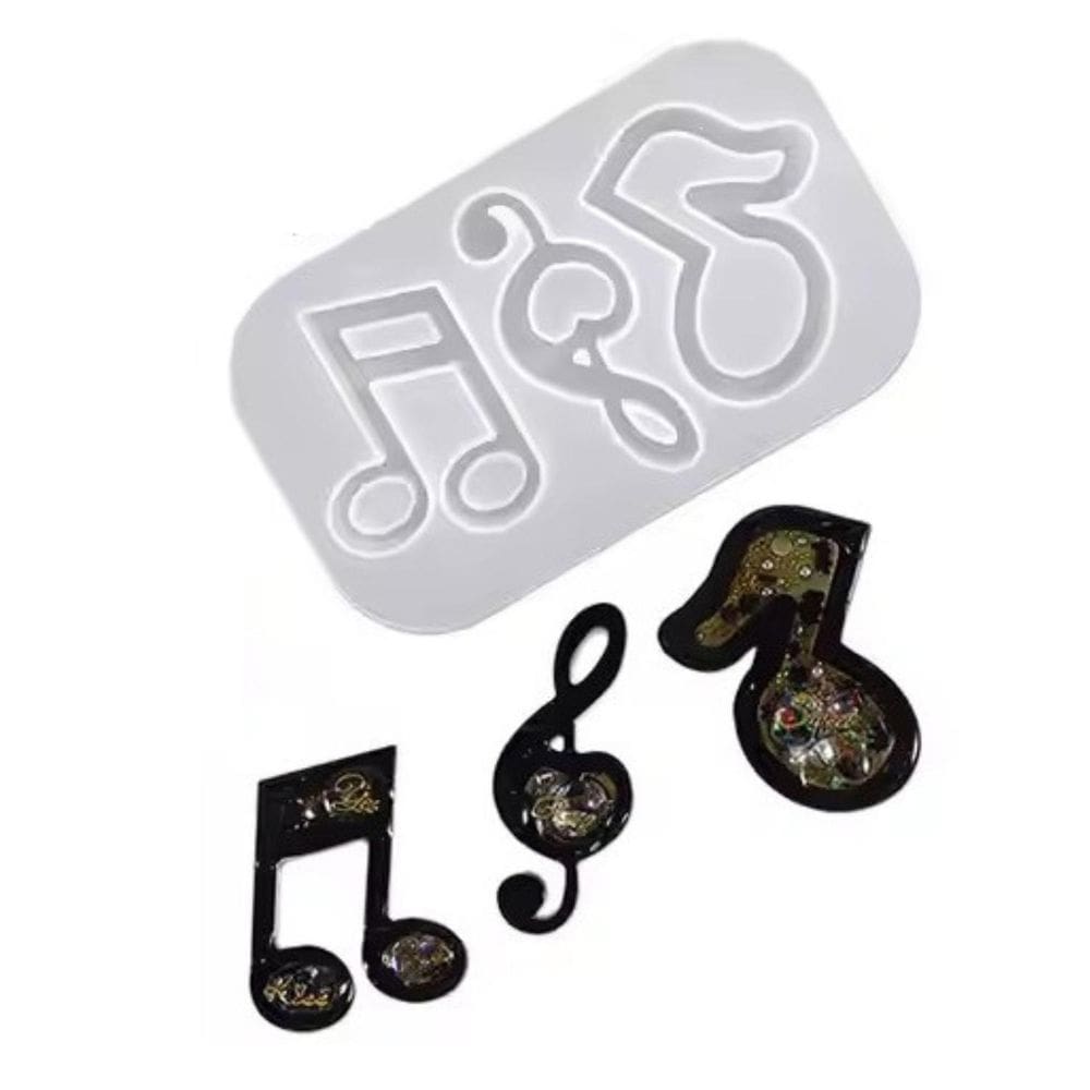 Molde Silicone Letras Nota Musical Resina Artesanato Fondant