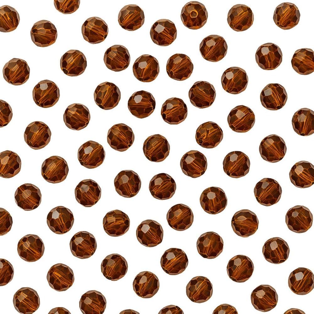 Kit 200 Cristais Miçangas Marrom Facetada 8 Mm Umbanda Guia