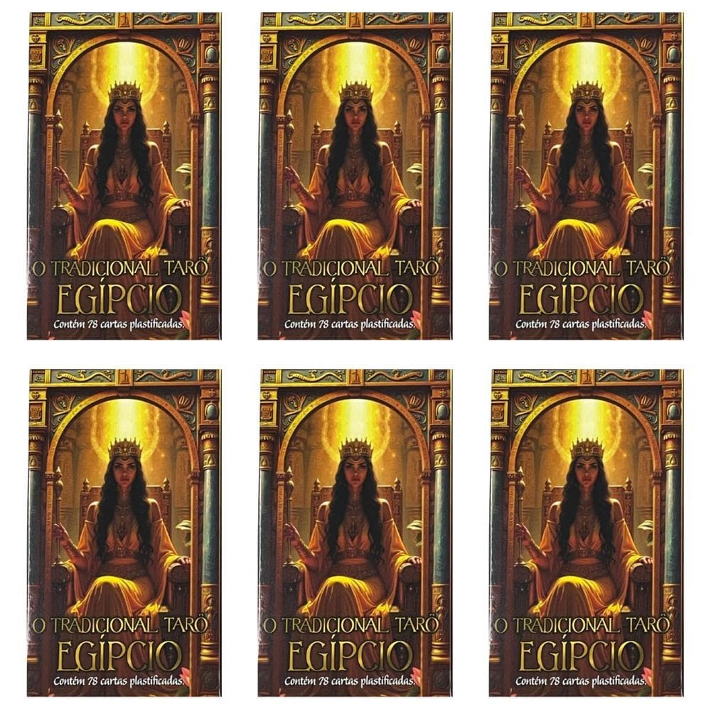 Kit 6 Tradicional Tarô Egípcio 78 Cartas Plastificadas