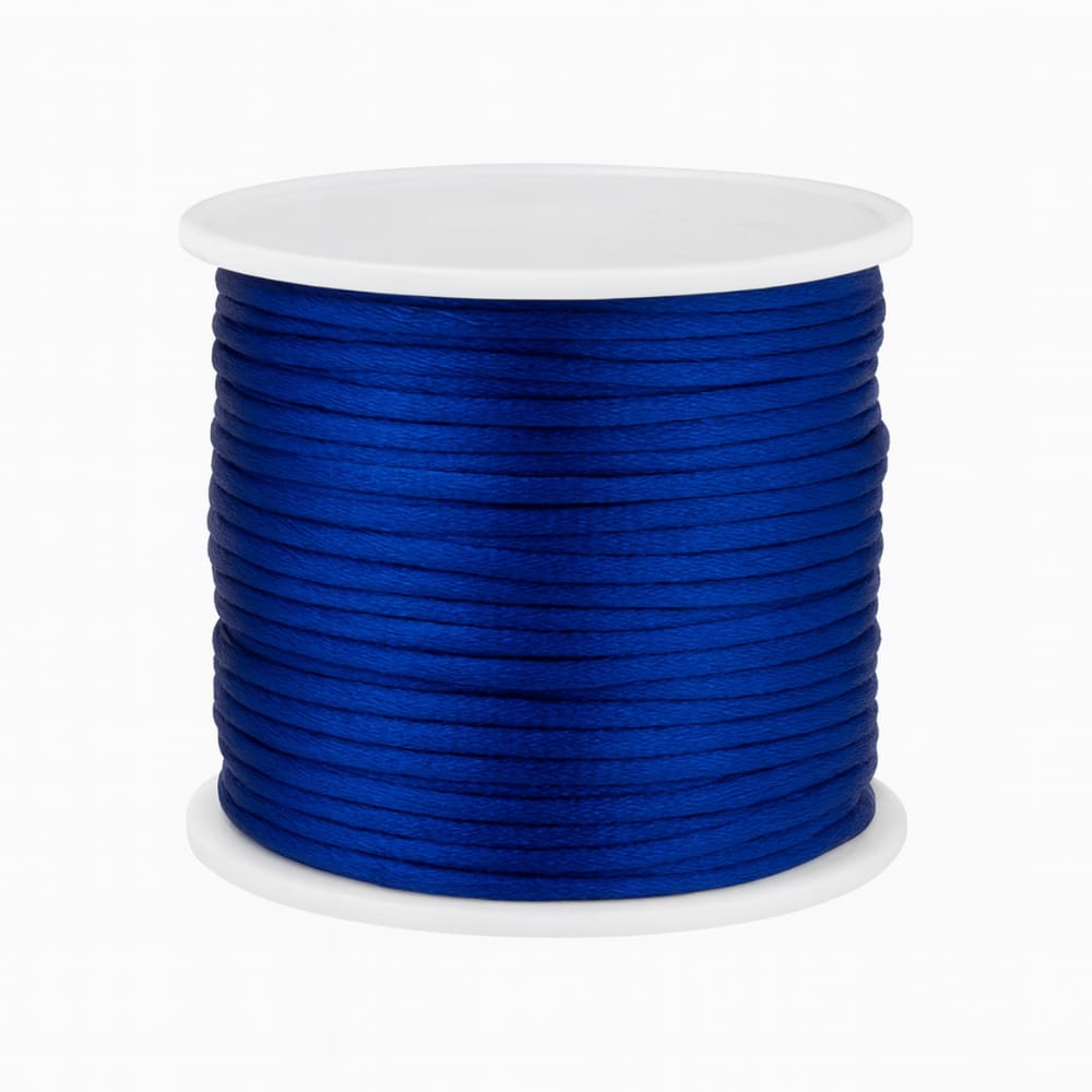 Cordão Acetinado Rabo de Rato 1mm Rolo com 100m Azul Royal