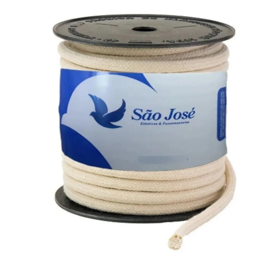 2X Cordão Algodão São José - Cor Cru - 5Mm - 50 Metros