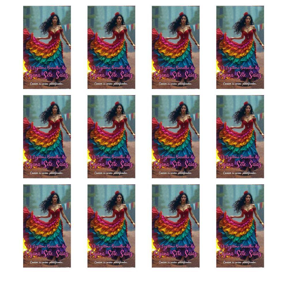 Kit C/12 Baralho Cigana Sete Saias 36 Cartas Manual