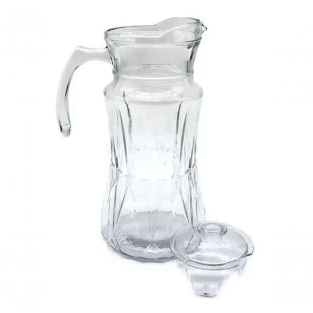 Jarra Vidro Tampa Trabalhada Detalhes Suco água Refresco Chá