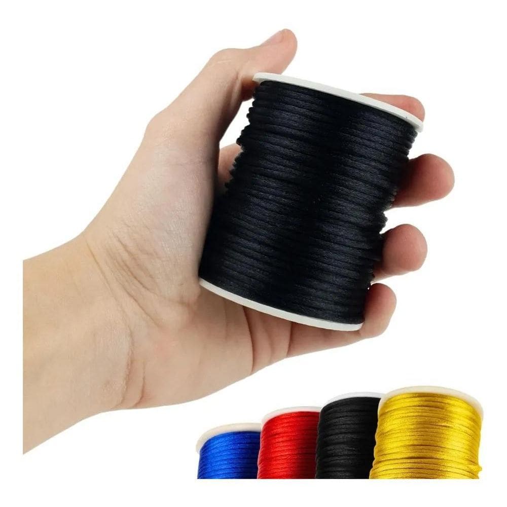 Fio Seda - Cordão Rabo Rato 2Mm- Preto - Nybc Cor Preto 310