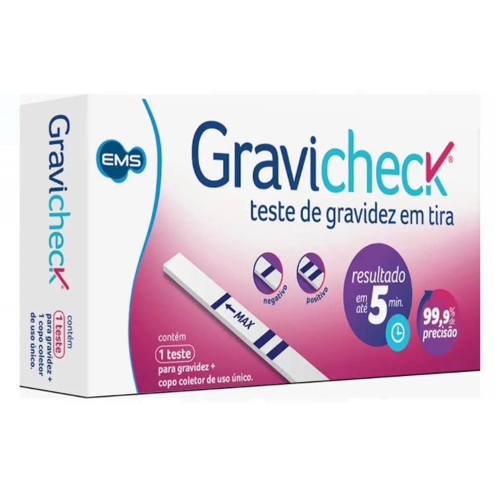 Teste De Gravidez Gravicheck Em Tira Com 1 Unidade