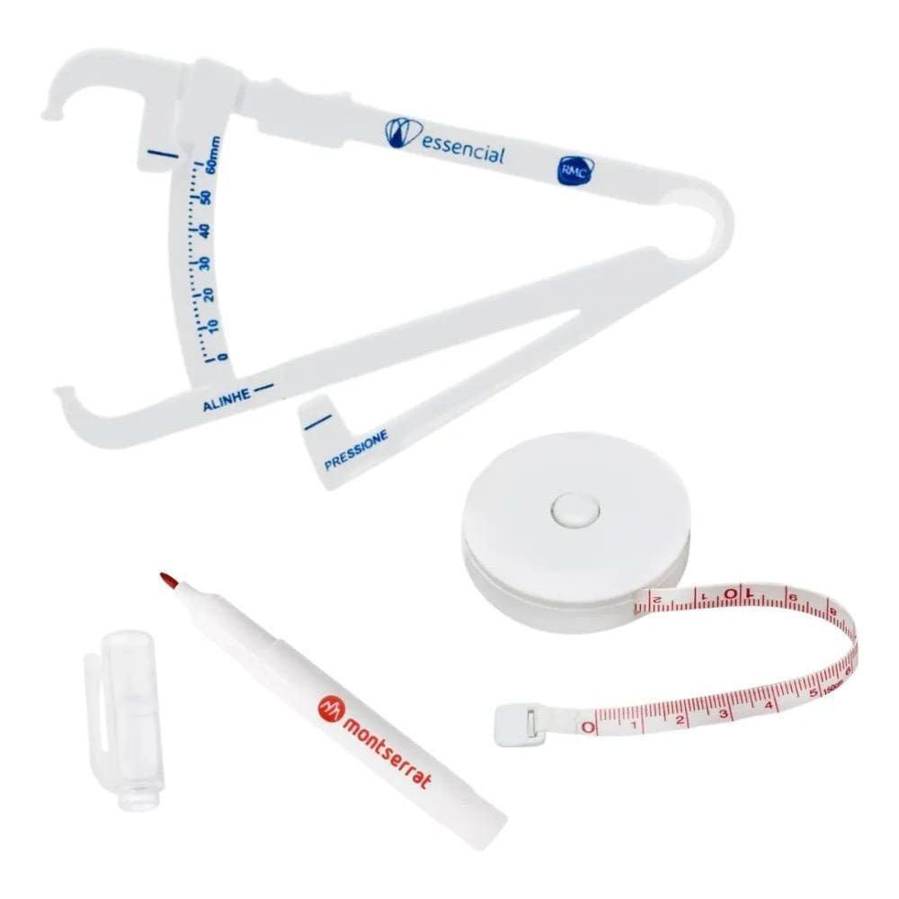 2X Kit Adipometro + Fita Metrica + Caneta Dermatografica Pro
