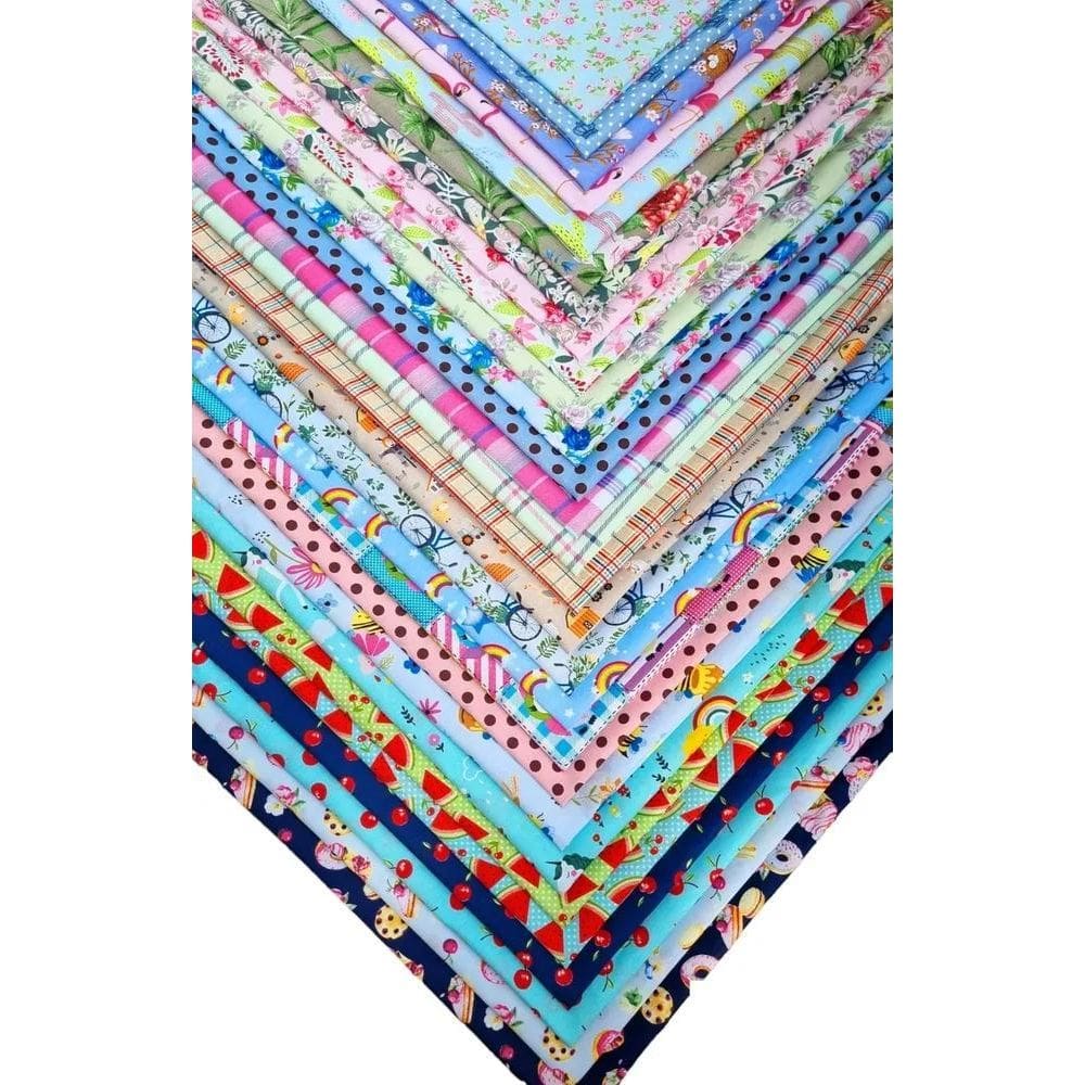 2X Kit 10 Cortes De Tecido Tricoline 100% Algodão - 50 X 75C