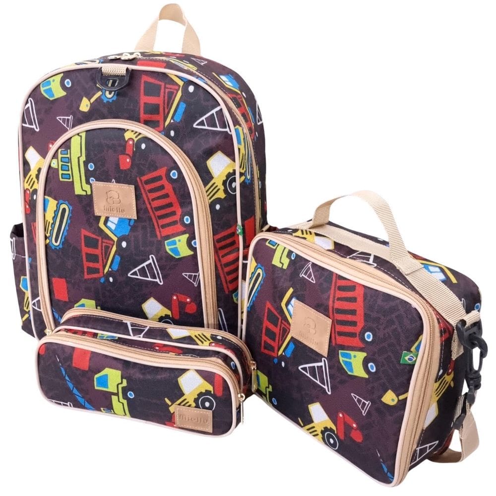 Kit Mochila Escolar Infantil Completo Menina Menino Bolsa