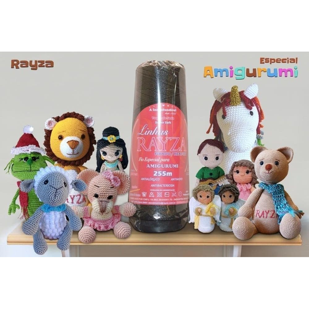 Linha Rayza Ideal Para Amigurumi - Tex 288 - Cor 010 Preto