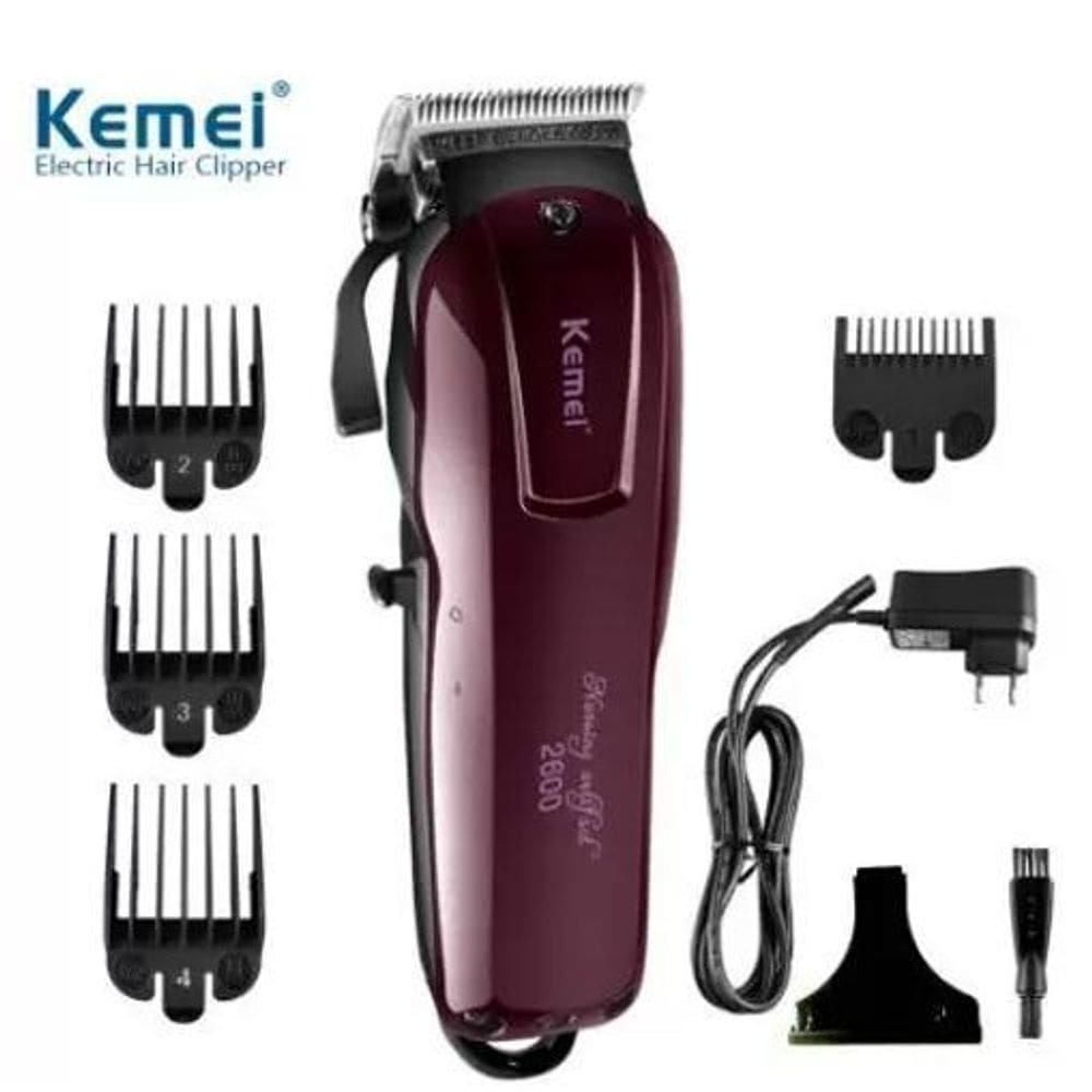 Cortador De Cabelo 110/220V 6 Pentes Kemei 2600