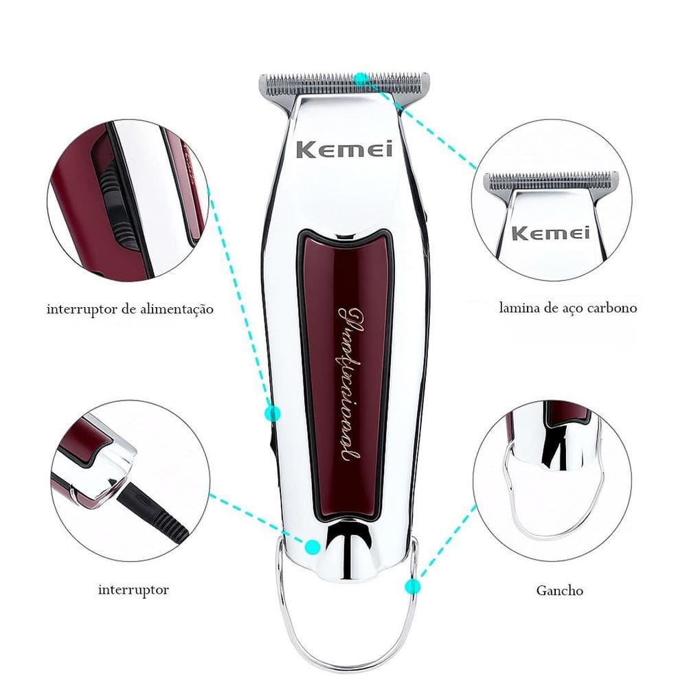 Kemei Digital Para Corte De Barba E Cabelo