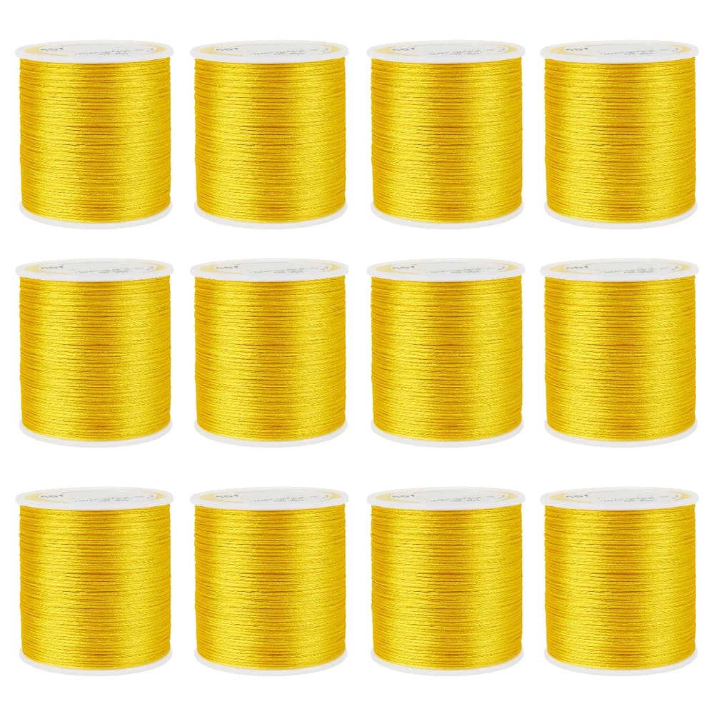 Kit Com 12 Cetim Rabo de Rato 1mm Rolo com 100 m Ouro