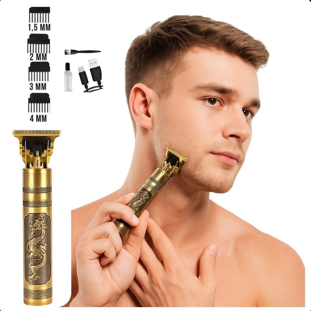 Máquina De Cortar Cabelo E Barba Dragão Dourado