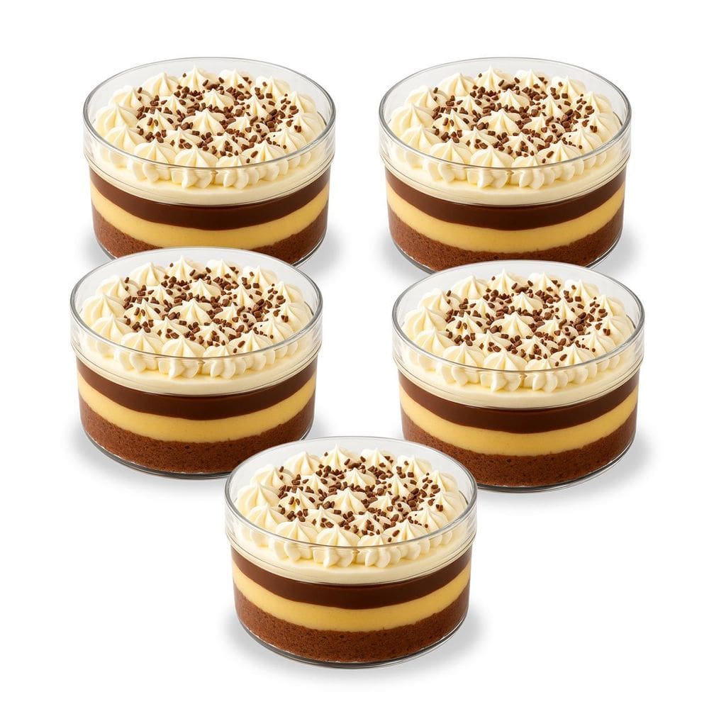 Kit C/5 Cake Box Redonda Festa Doces Gourmet 950Ml Trans