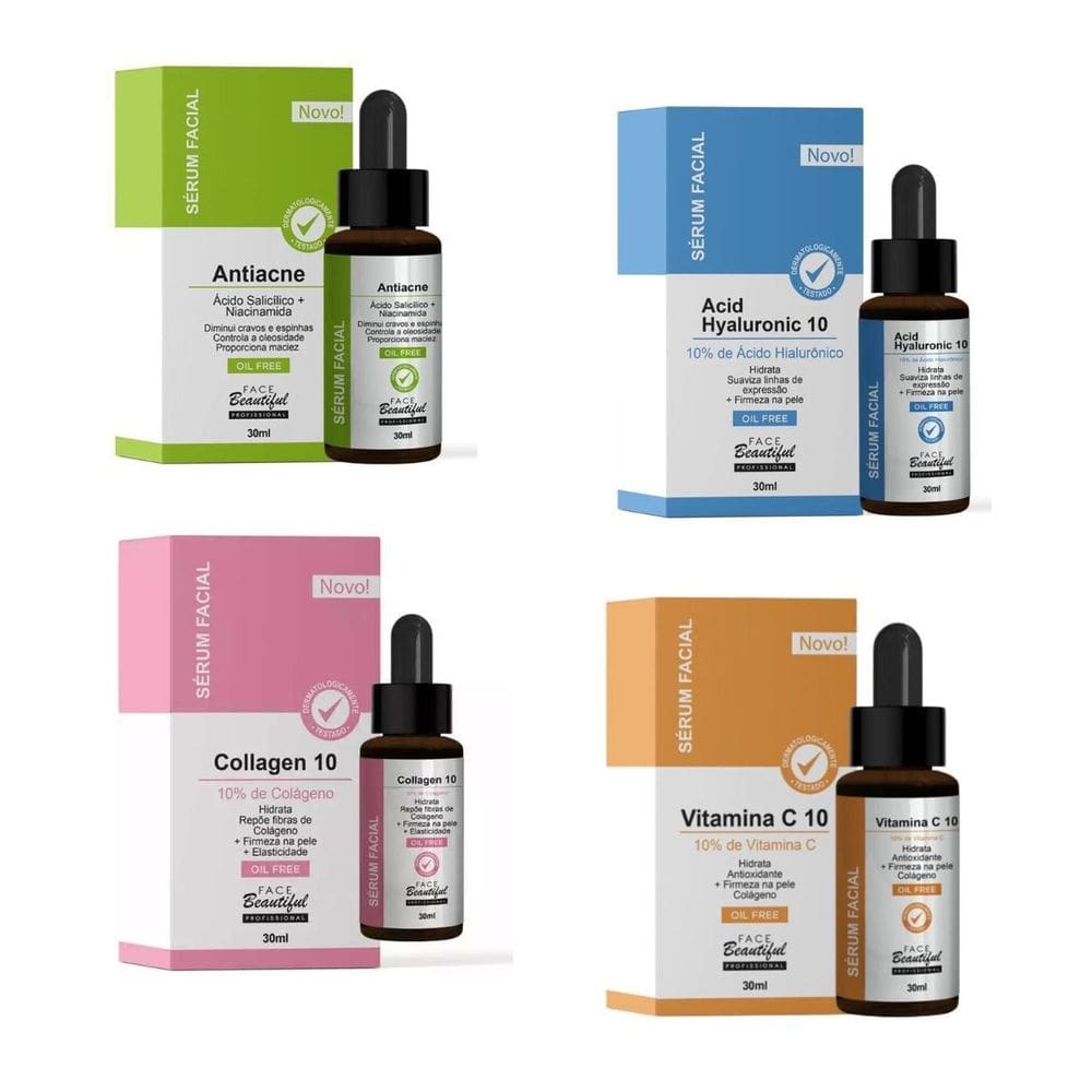 Kit 4 Séruns Faciais - Face Beautiful
