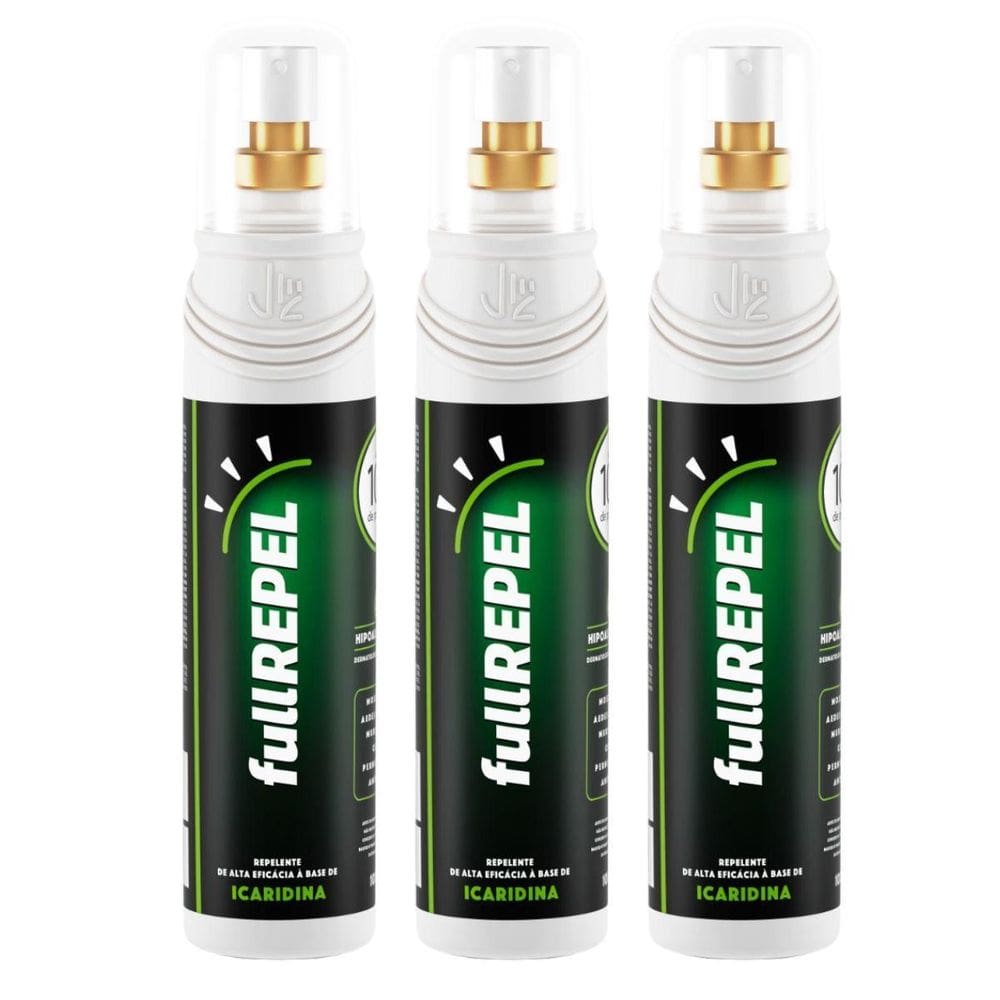 3X Repelente Spray Adulto Fullrepel Icaridina 100Ml Proteção