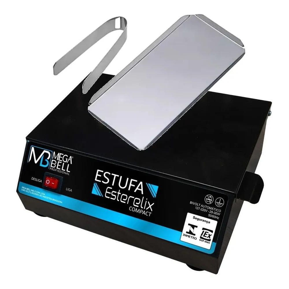 2X Estufa Preta Esterilização Manicure Pedicure Bandeja + Pi