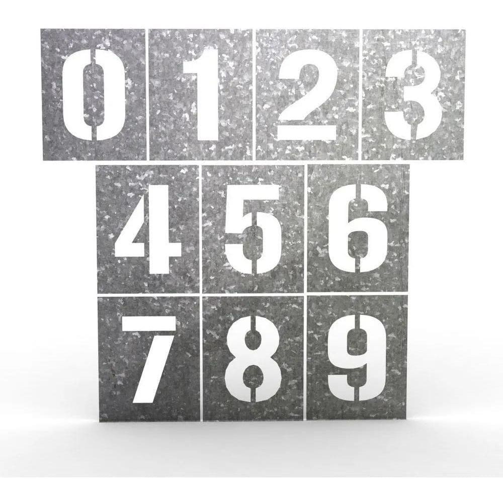 2X Stencil De Números Vazados Em Chapa 0 Ao 9 Tamanho 15Cm