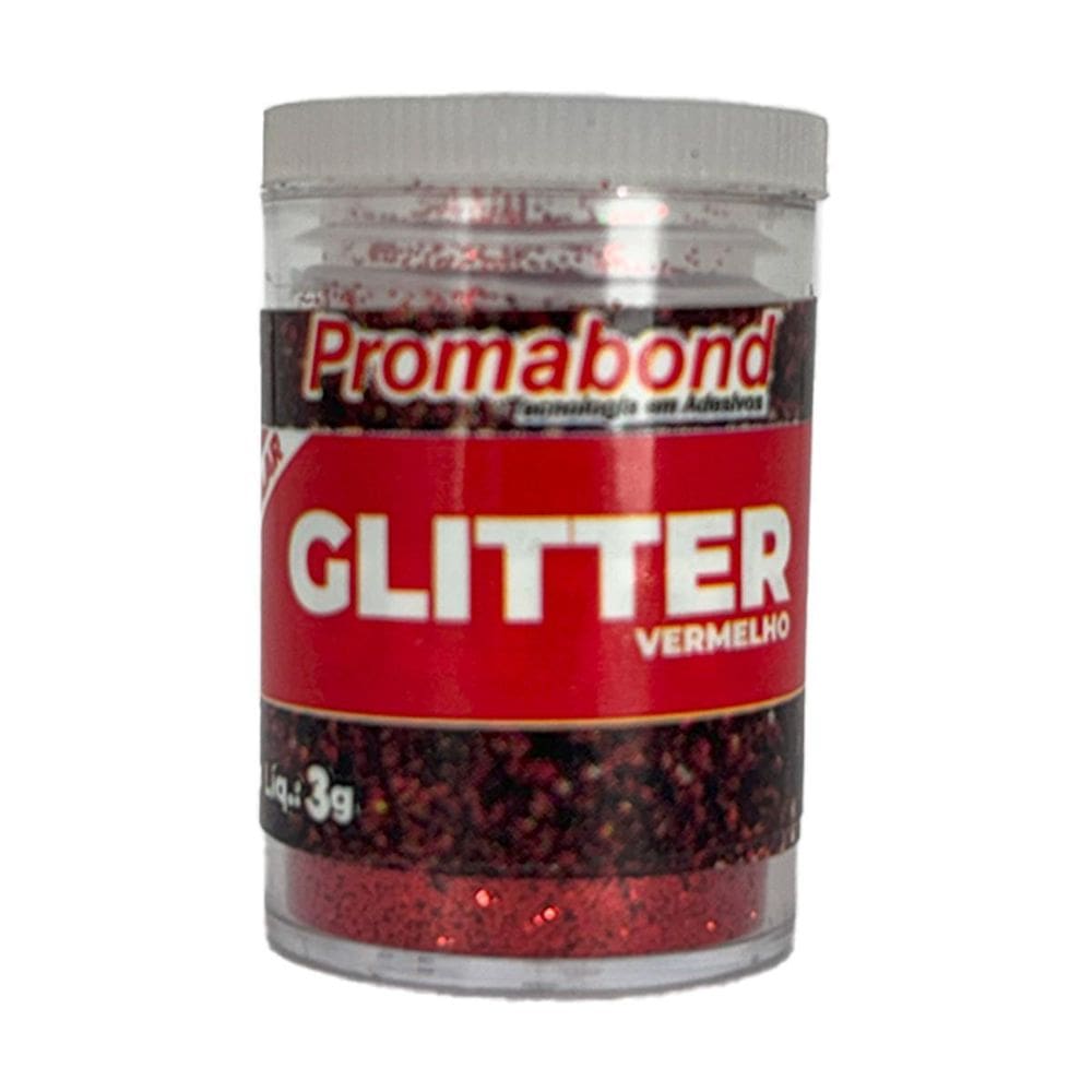 Glitter Escolar Brilhante Cores Vibrantes Vermelho