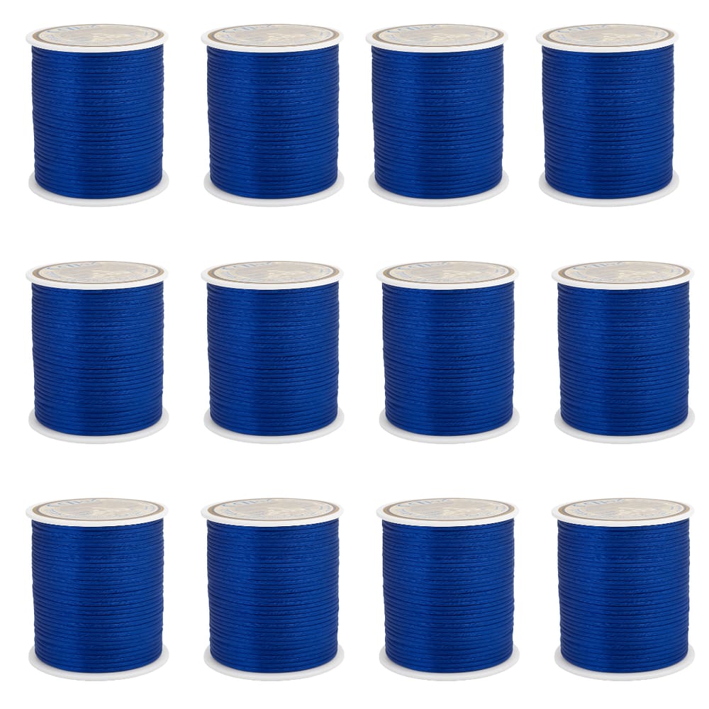 Kit Com 12 Cetim Rabo de Rato 2mm Rolo com 50 m Azul Royal