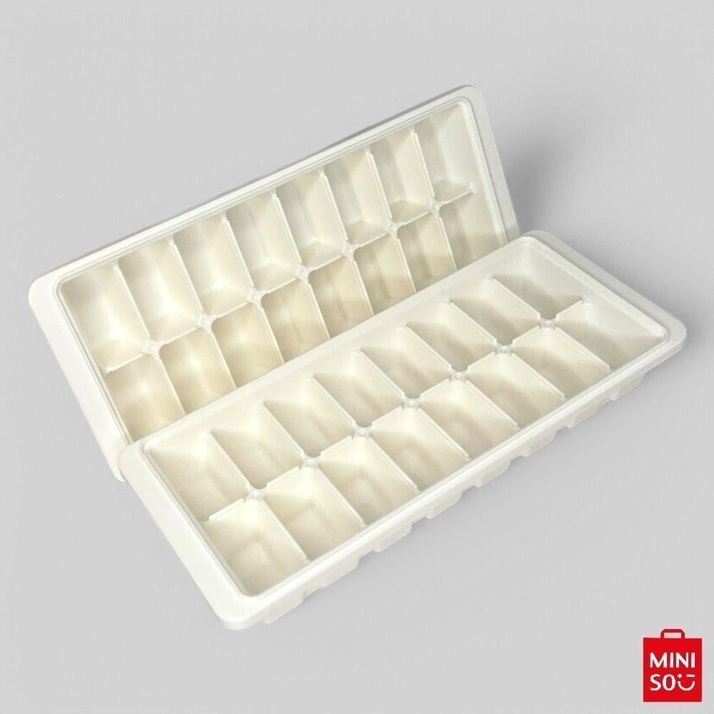 Kit 2 Forma De Com Tampa 16 Cubos - Branca