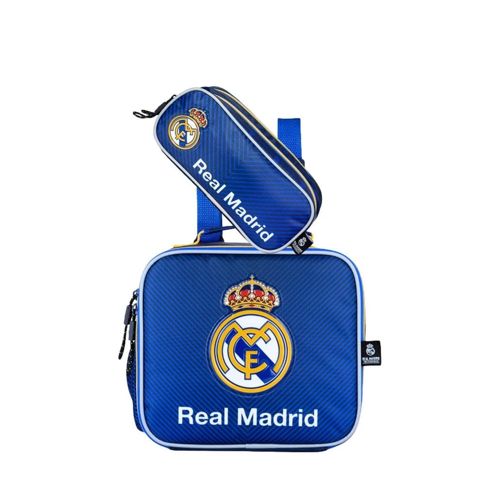 Kit Escolar Futebol Vini Jr Real Madrid Lancheira + Estojo