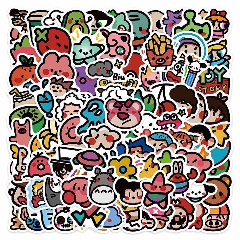 Adesivos, 90 peças, decalques de desenhos animados de anime em estilo oldschool, PVC