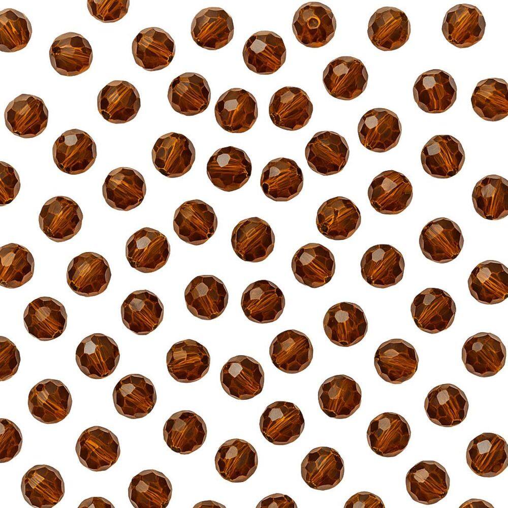 Kit 200 Cristais Miçangas Marrom Facetada 8 Mm Umbanda Guia