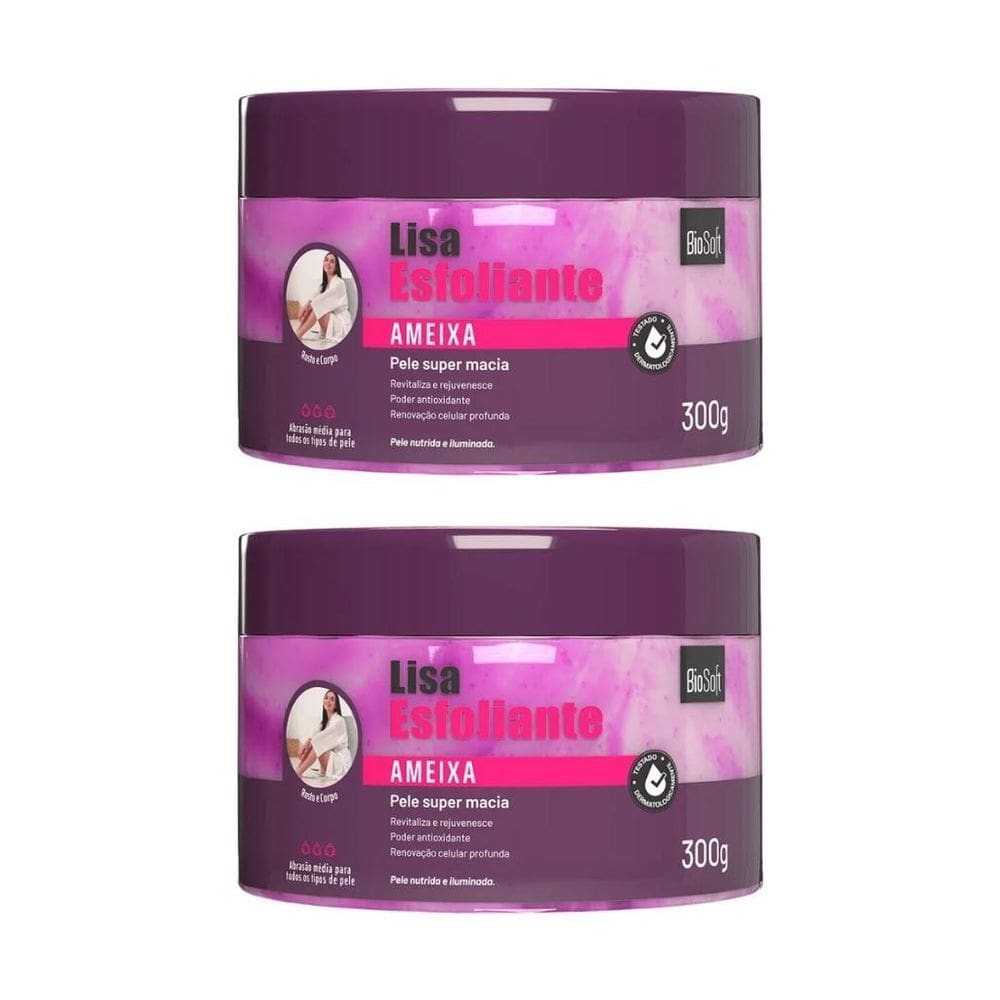 Creme Esfoliante Soft Hair 300G Lisa Biosoft Ameixa - 2Un