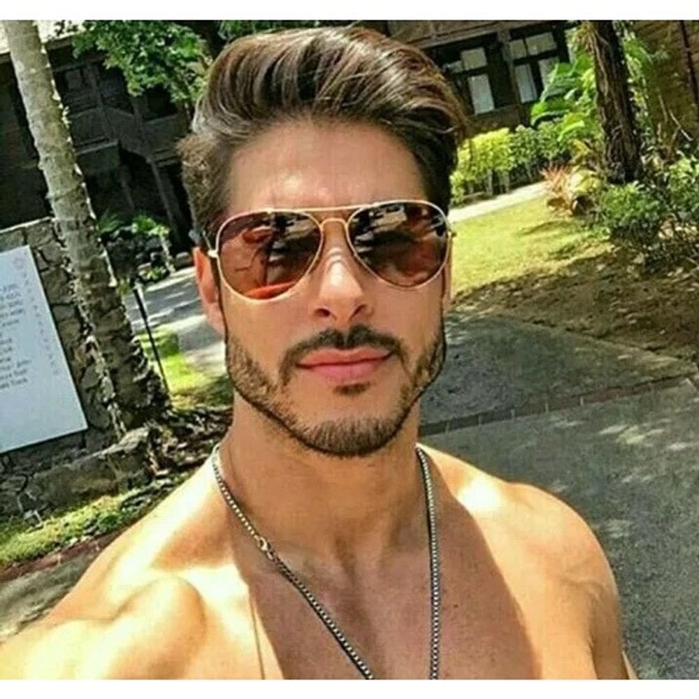 Óculos De Sol Aviador Dourado/Marrom Degradê Prot. UV400 + Kit