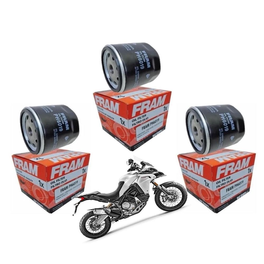 Kit 3 Filtros De Óleo Fram 6019 Ducati Monster 1200