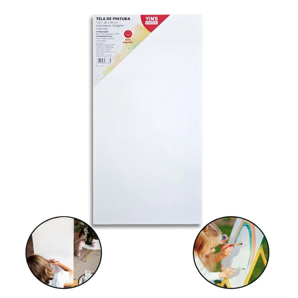 Tela De Pintura Fina 20X40 100% Algodão Pronta Qualidade