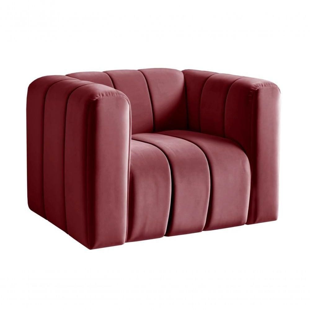Poltrona Mona Decorativa Confortável Moderna Sala De Estar - Suede Bordo 110