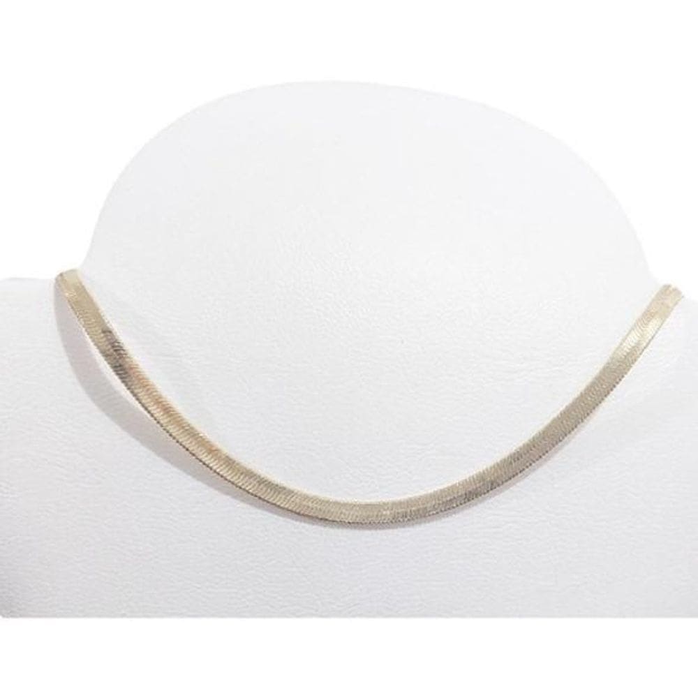 Colar Chocker Fita Malha Laminada Banhado Ouro Com