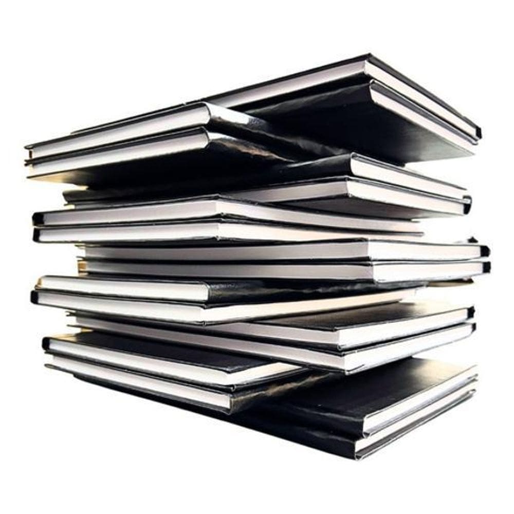 01 Livro 100 Folhas Registro Controle Capa Dura Preta