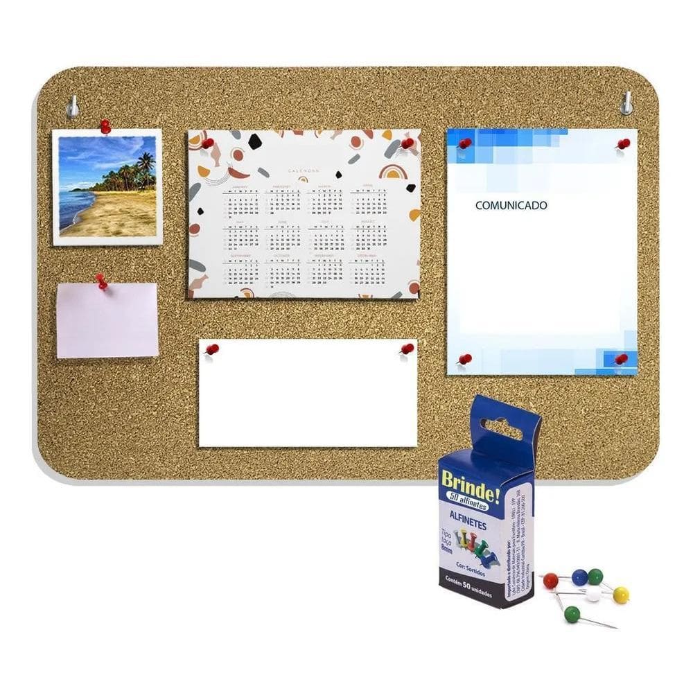 2X 1 Quadro De Aviso Recado Cortiça Mural De Fotos 28X44Cm I