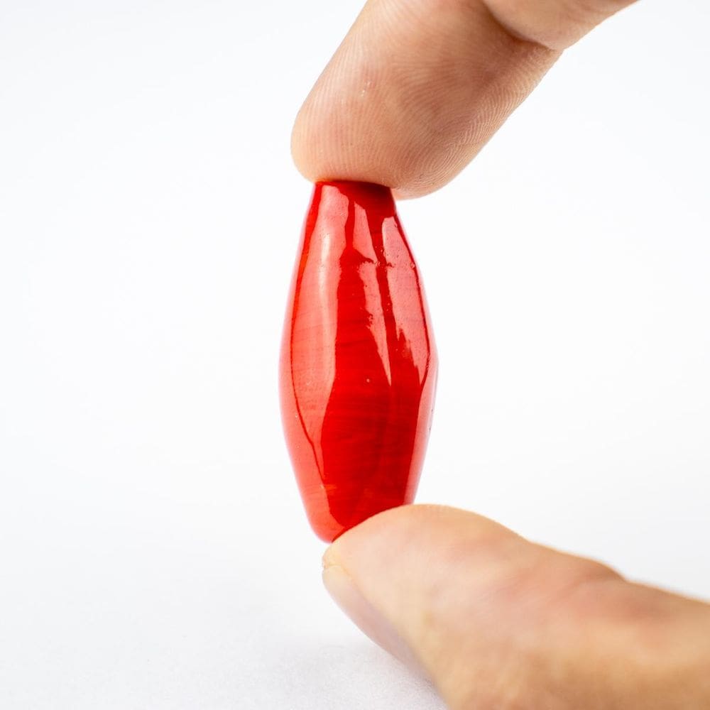 Unidade Firma Em Murano Azeitona 35Mm Guias - Escolha A Cor