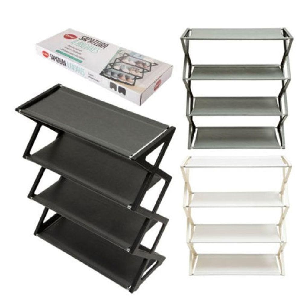 Sapateira 4 Andares 2 Kg Plastico Pp E Tnt 41 Cm X 18,5 Cm X