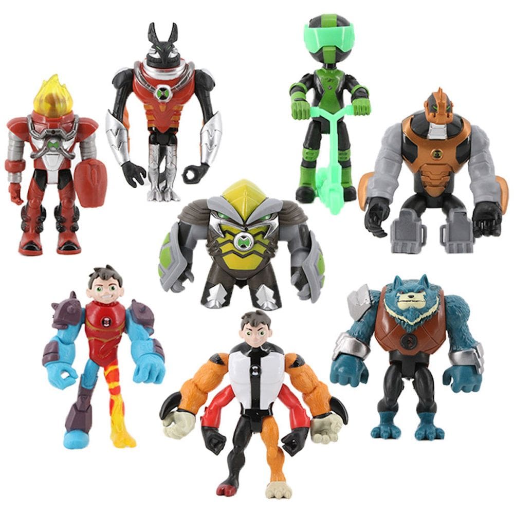 Conjunto de brinquedos da coleção Action Figure Ben10 Earth Defenders de 8 peças