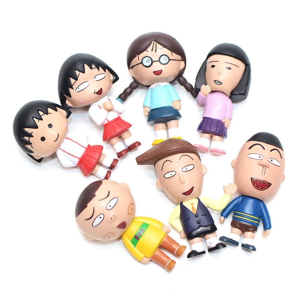 Conjunto de bonecos Chibi Marukochan Toy Doll Anime Collection 7 unidades