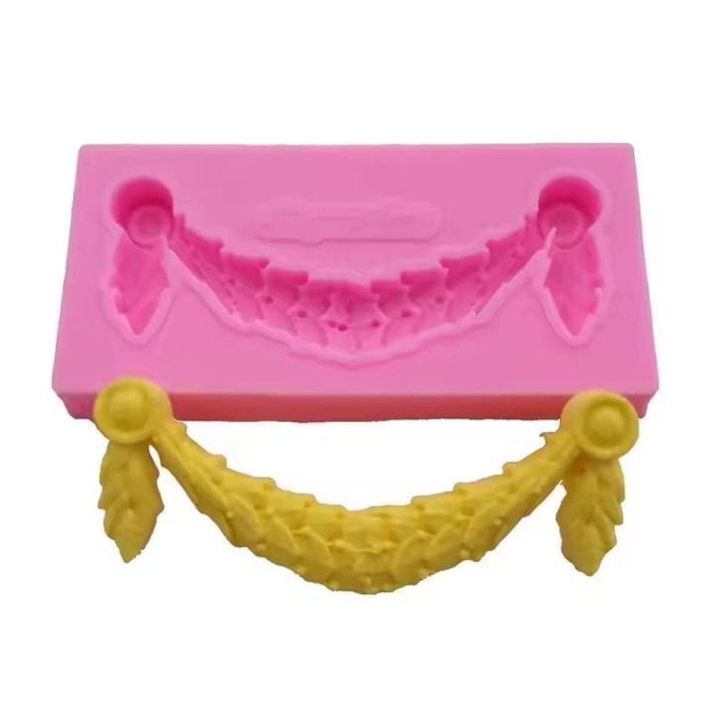 Molde Silicone Enfeite Decoração Bolo Tecido Vintage Fondant