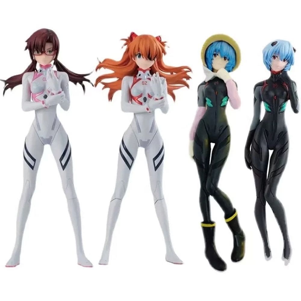 Coleção de brinquedos de figuras de anime 4 peças Ayanami Reis Asuka 12,5 cm