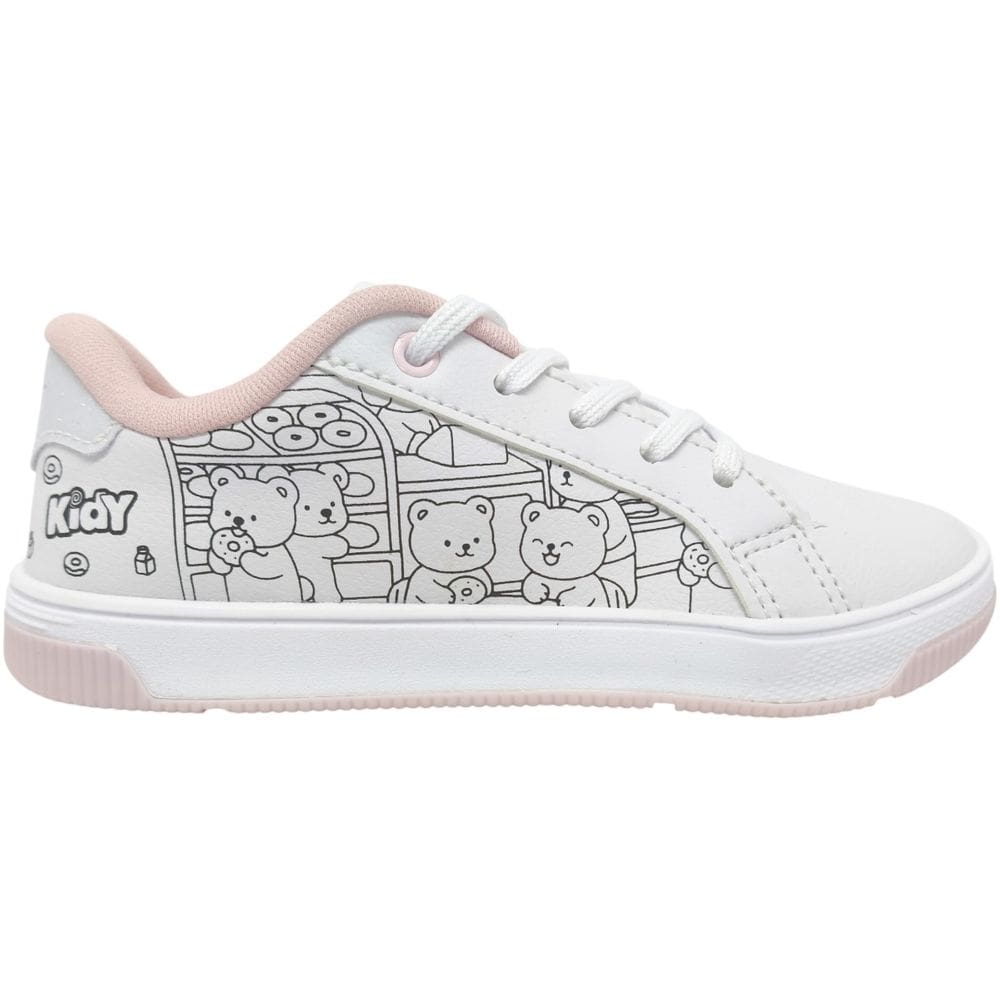 Tênis Infantil Menina Casual Dia a Dia Passeio Escola Anatômico Livro de Colorir Kidy 329-0043